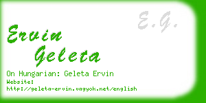 ervin geleta business card